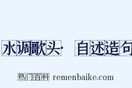 水调歌头·自述造句是什么意思的图片